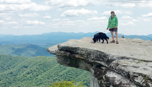 On top of Appalachian Trail’s McAfee Knob on a windy chilly day.