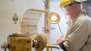 Working at home: making furniture and wooden bowls.