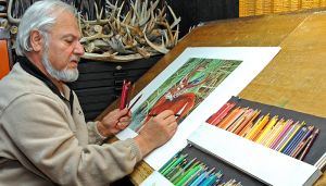 Yacovella working on some sketches.