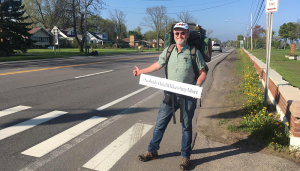 In May, Ed Griffin-Nolan packed his backpack, walked to Route 20, a couple miles from his home in Pompey, and put his thumb out. He spent three weeks to reach his destination in San Francisco. Photo by Sean Kirst.