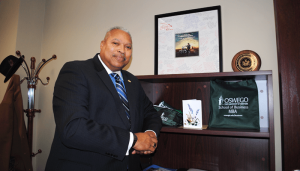 Sam Roberts In his office at SUNY Oswego’s Metro Campus in Syracuse. He is now a special adviser to SUNY Oswego President Deborah Stanley for neighborhood and organizational collaborations in the Syracuse and Central New York regions.