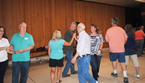Group of square dancers from Fulton Shirts ‘N Skirts gather on a recent Friday night to dance.
