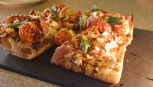 The vegan bruschetta ($10) at Pastabilities. It is filled with flavor and some of the best roasted cherry tomatoes I’ve had.