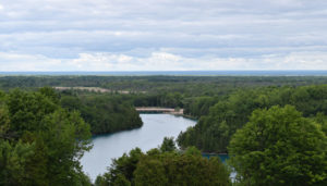 View from a table at Brian’s Landing at Green Lakes restaurant in Fayetteville.