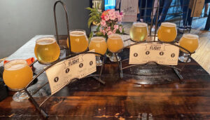 A flight of in-house beers comes with sets of 5 oz pours.