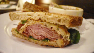 Smoked corned beef sandwich at Kitty Hoynes.